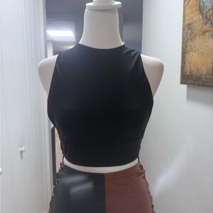 Edikted Black Sleeveless Crop Top